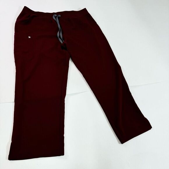 Figs Technical Collection Pants Womens 3XL Red Solid Mid-Rise Wide-Leg - Picture 1 of 11
